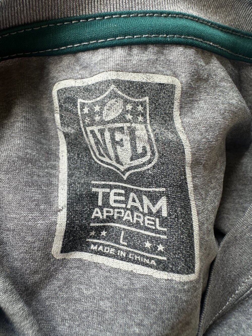 Philadelphia Eagles NFL Team Apparel Men's Gray LS Polyester Shirt Large - Picture 3 of 4
